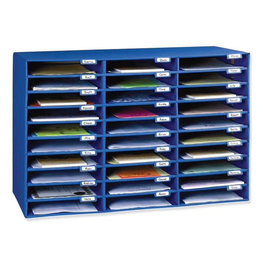 Pacon Corrugated Mail Box, 30 Slots, Blue