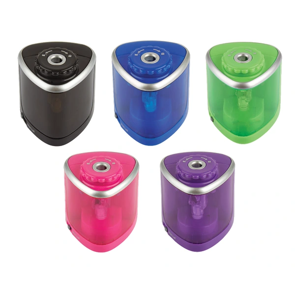 Dual-Powered Pencil Sharpener, Colors Vary