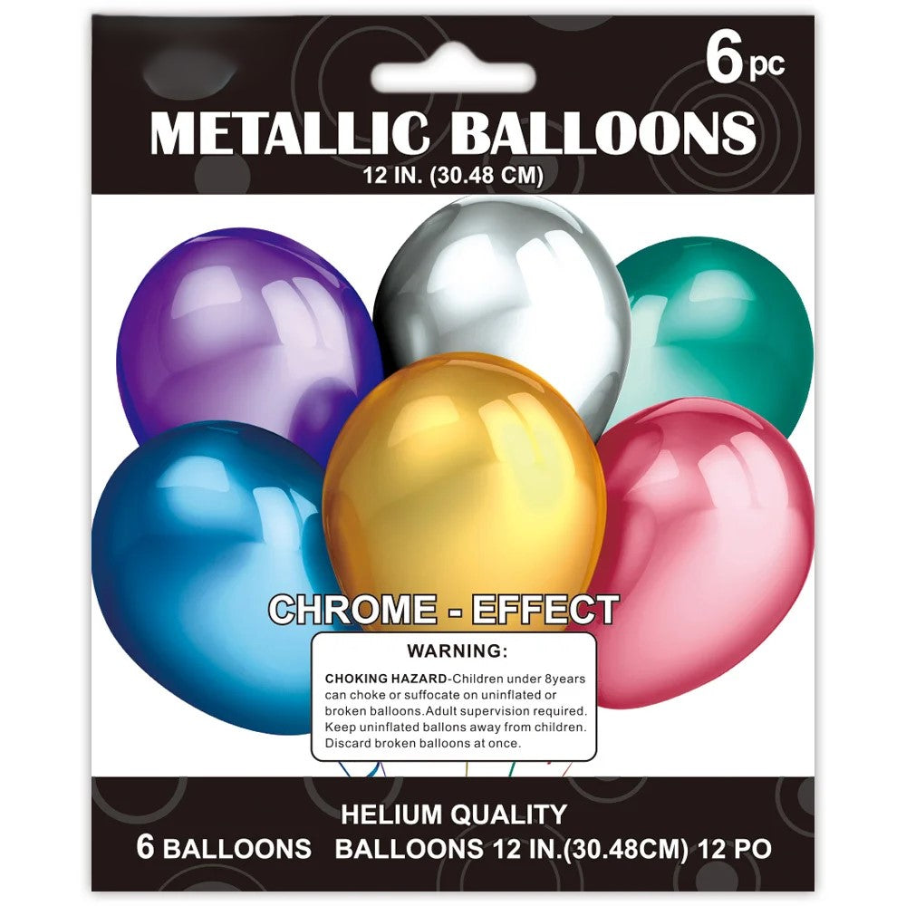 Metallic Assorted Balloons 12" 6/Pack