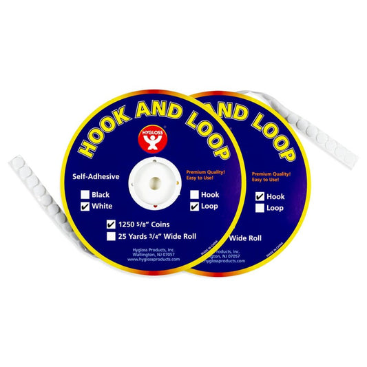 Hook & Loop Fastener - 5/8" Coins, 1250 sets