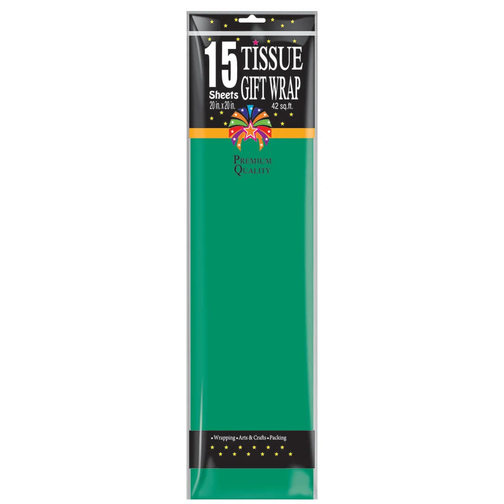Green Tissue Paper, 20x20" 15ct