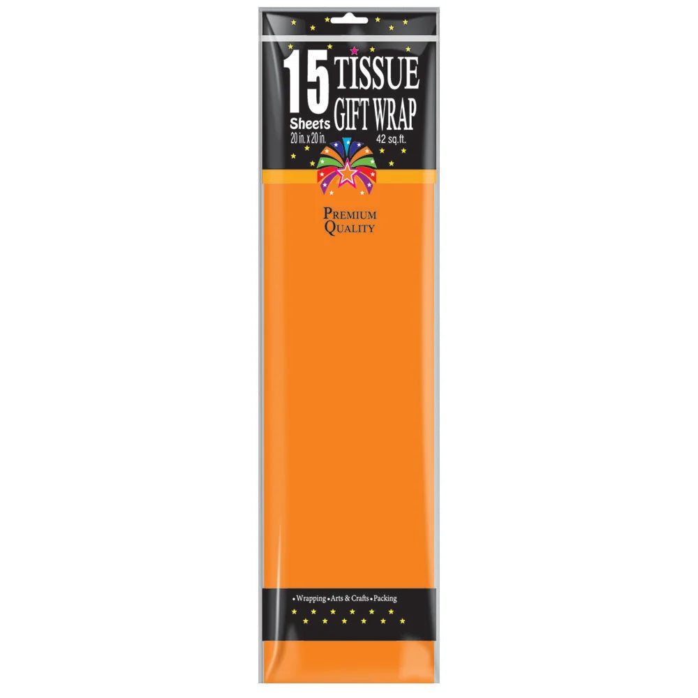 Orange Tissue Paper, 20x20" 15ct