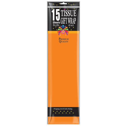 Orange Tissue Paper, 20x20" 15ct