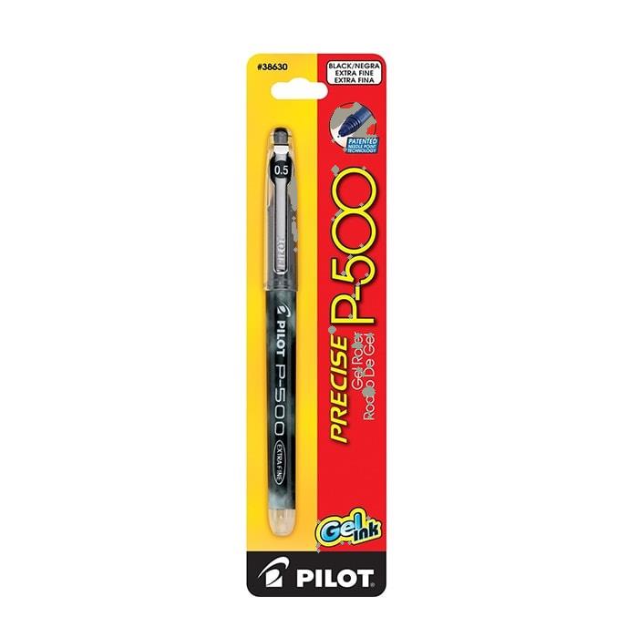 P500 Precise Rolling Ball Stick Pen with Gel Ink. Black Extra Fine Point 1 Pack