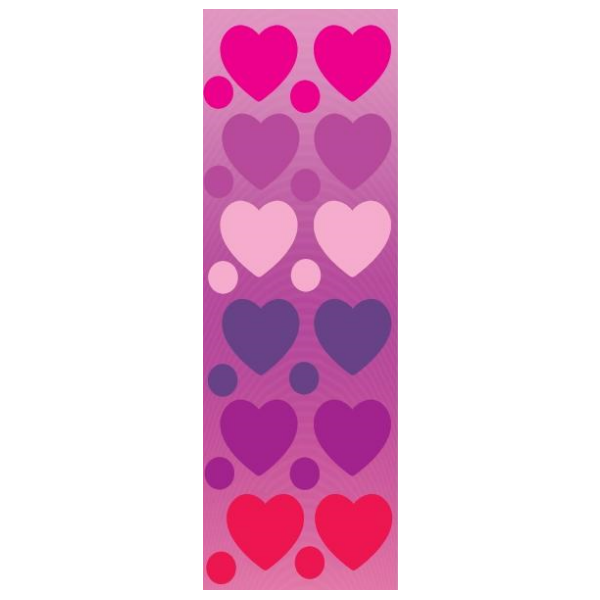 Colorful Heart Die-cut Stickers 6-Sheet pack