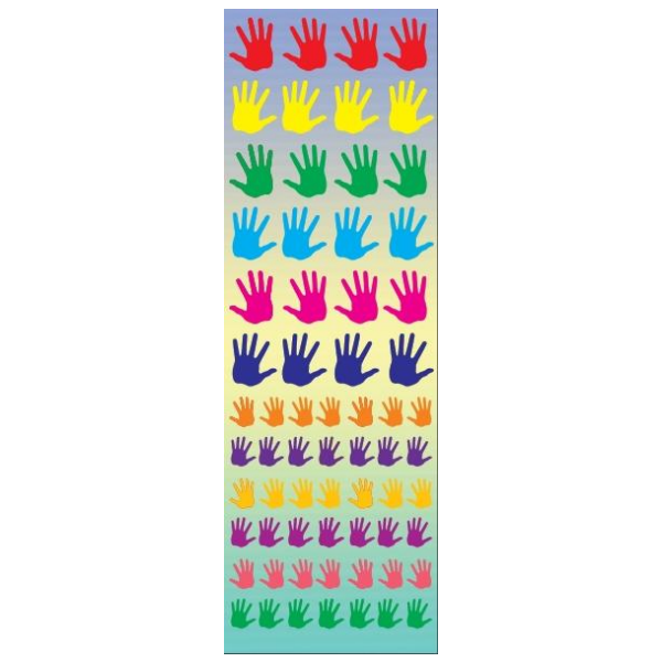 Colorful Handprint Die-cut Stickers, Pack of 6 Sheets