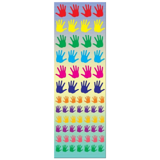 Colorful Handprint Die-cut Stickers, Pack of 6 Sheets
