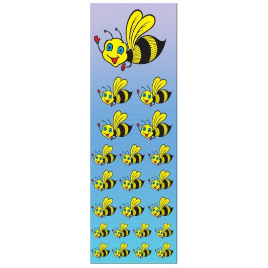 Animated Bee Die-cut Stickers 6-Sheet pack
