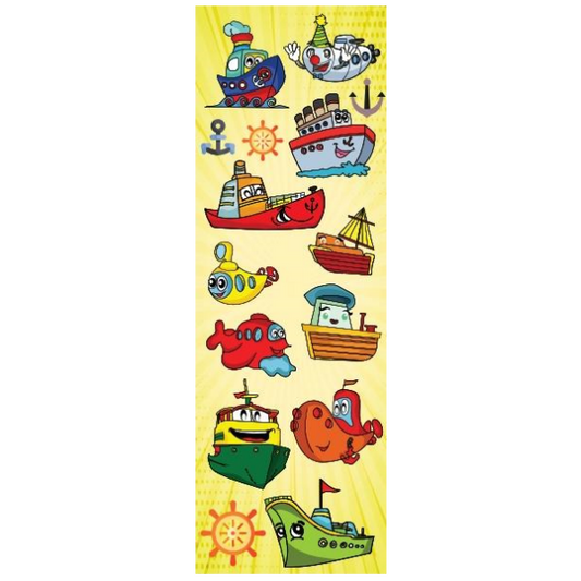 Animated Ship Themed Die-cut Stickers 6-Sheet pack