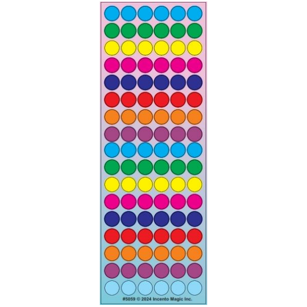 Colorful Dot Circle Stickers, Pack of 6 Sheets