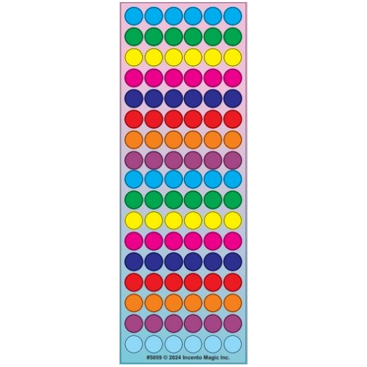 Colorful Dot Circle Stickers, Pack of 6 Sheets