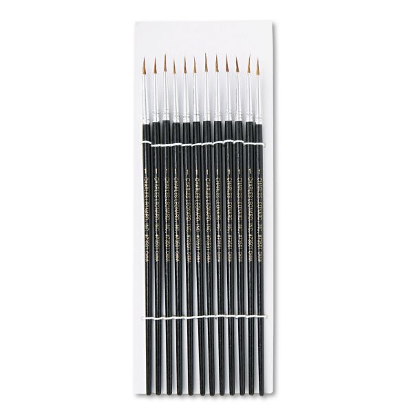 Water Color Brushes Camel #1 3/8" Pointed Rounds 12/pk