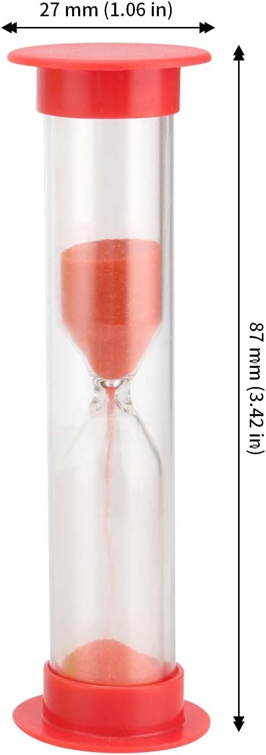1 Minute Sand Timer Hourglass Sandglass Clock, Countdown, Red