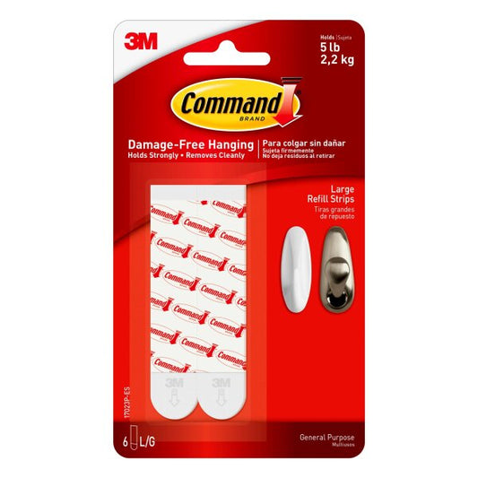 Command Large Refill Adhesive Strips, 6-Command Strips
