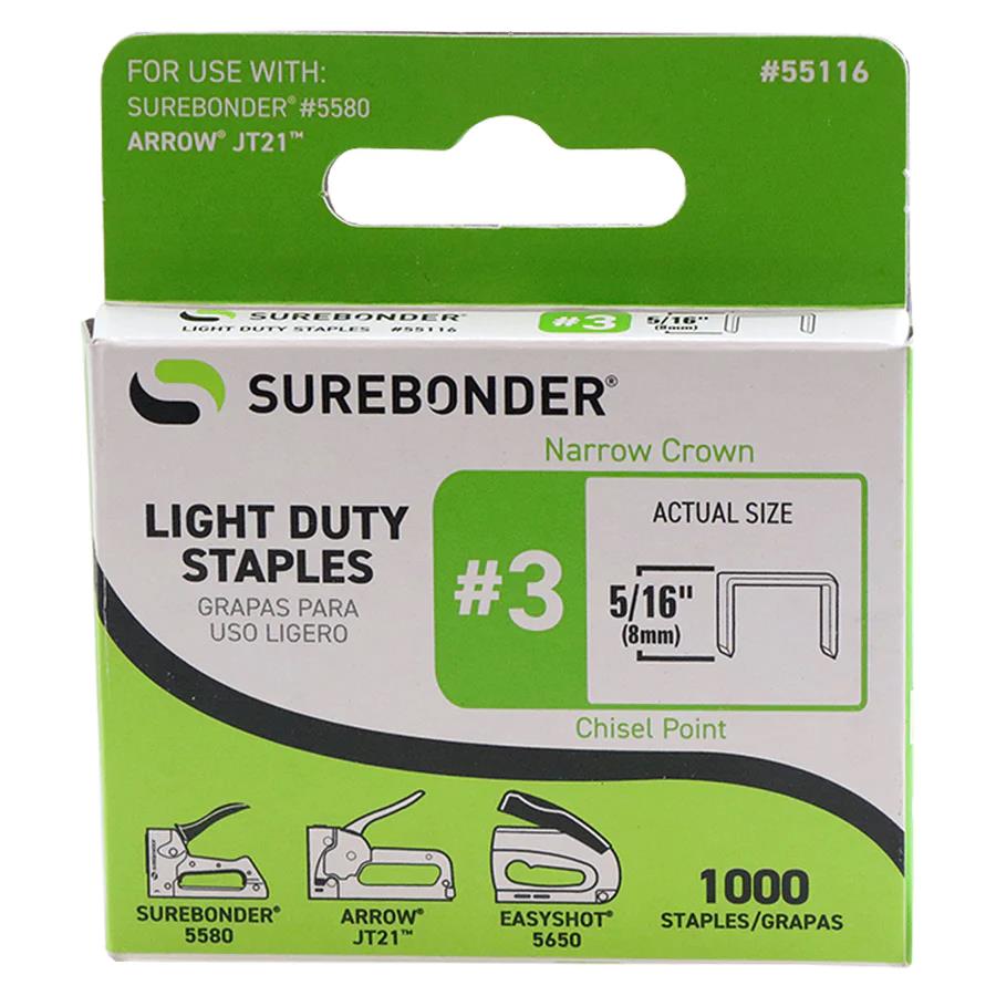 Jt21 Light Duty Staples 5/16" 1000 Pack