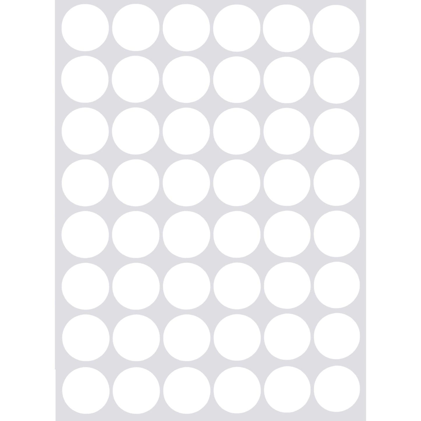 Color Coding Labels 19mm 3/4" White 32 sheets/pk  1,536 Stickers