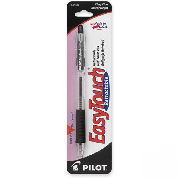 Pilot EasyTouch Retractable Ballpoint Pens, Fine Point, Black