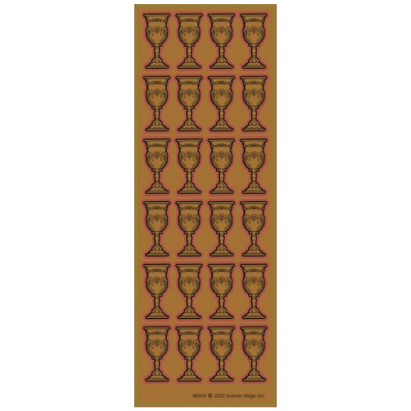 Gold Becher Kiddush Cup Foil Die-cut Stickers 6 sheets per pack