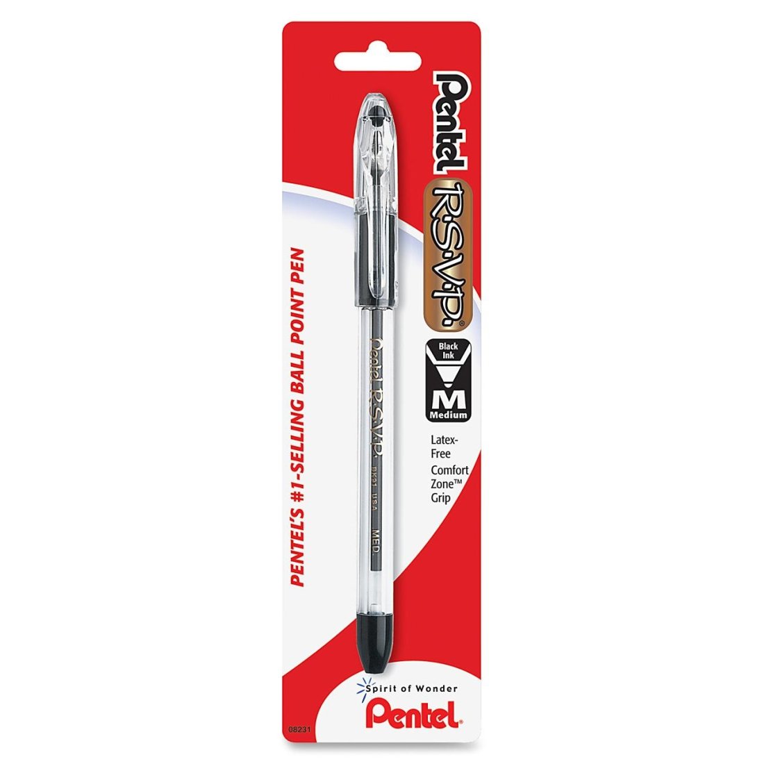 Pentel R.S.V.P. Ballpoint Stick Pens Medium Point Black Each