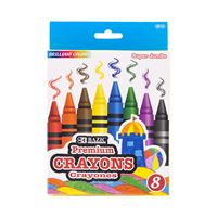 BAZIC 8 Color Premium Super Jumbo Crayons
