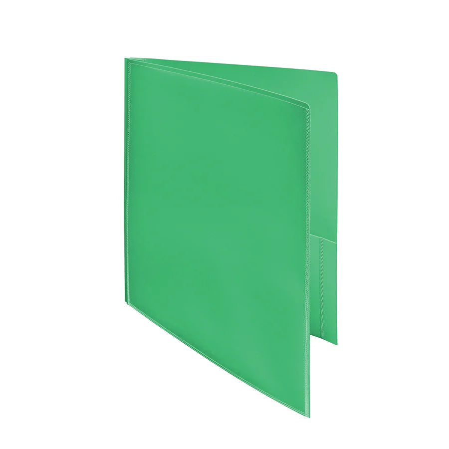 3 Prongs 2 Pocket Folder, Heavy Duty, with Clear Front Pocket, Green
