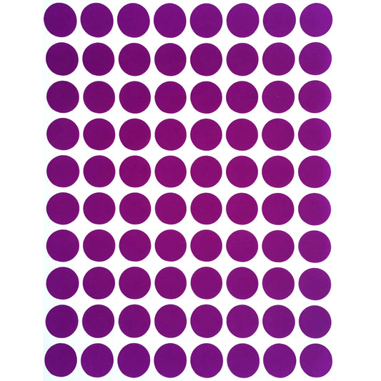 Color Coding Labels 13mm 1/2" Purple 32 sheets/pk  2,560 Stickers