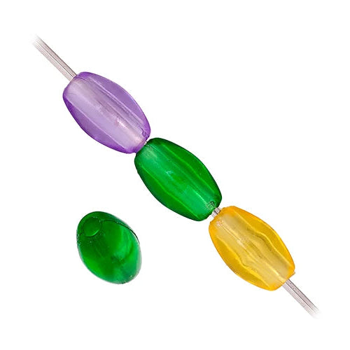 Rosary Oval Oat Beads 9x6mm Transparent Multi 1000pcs