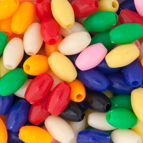 Rosary Oval Oat Beads 9x6mm Opaque Multi 1000pcs