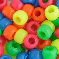Crow Bead/Pony Bead 9mm Opaque Neon Multi 1000pcs