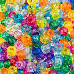 Crow Bead/Pony Bead Transparent 9mm Multi 1000pcs