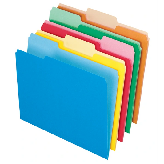 Assorted Colors File Folder 100 Pack