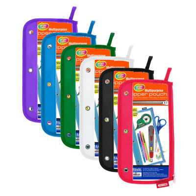 Clear Pencil Pouch 3-Ring Clear 11.5" x 6.5" Color May Vary