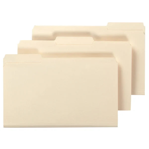 File Folders, 1/3 Cut, Legal Size, Manila, Pack Of 100