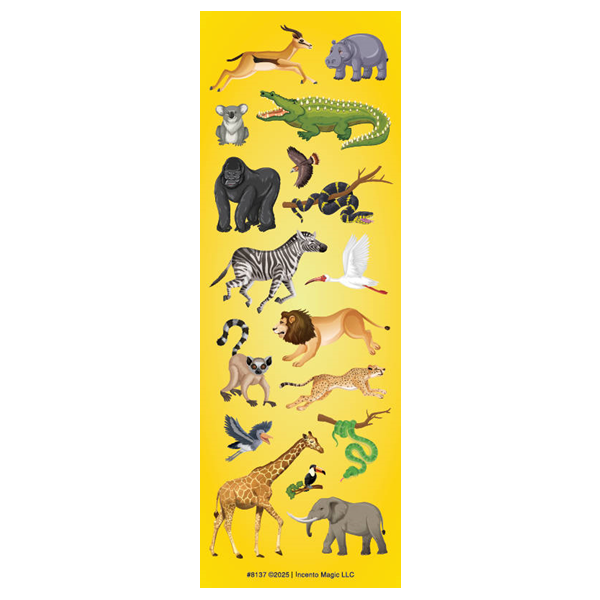 Animal Di-cut Stickers, Pack of 6 Sheets