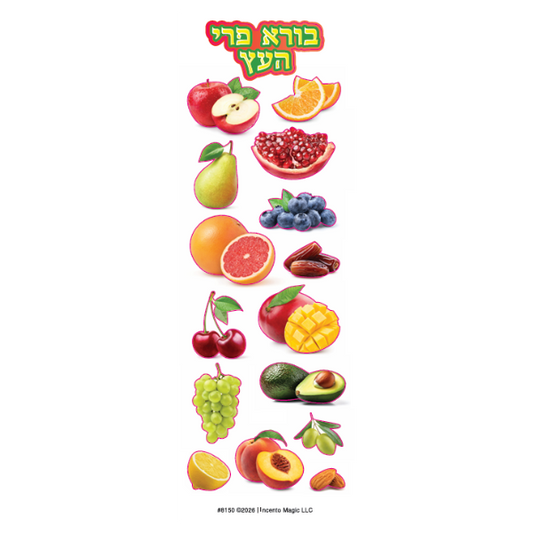 Real Fruit Borei Pri Haeitz Die-cut Stickers, Pack of 6 Sheets