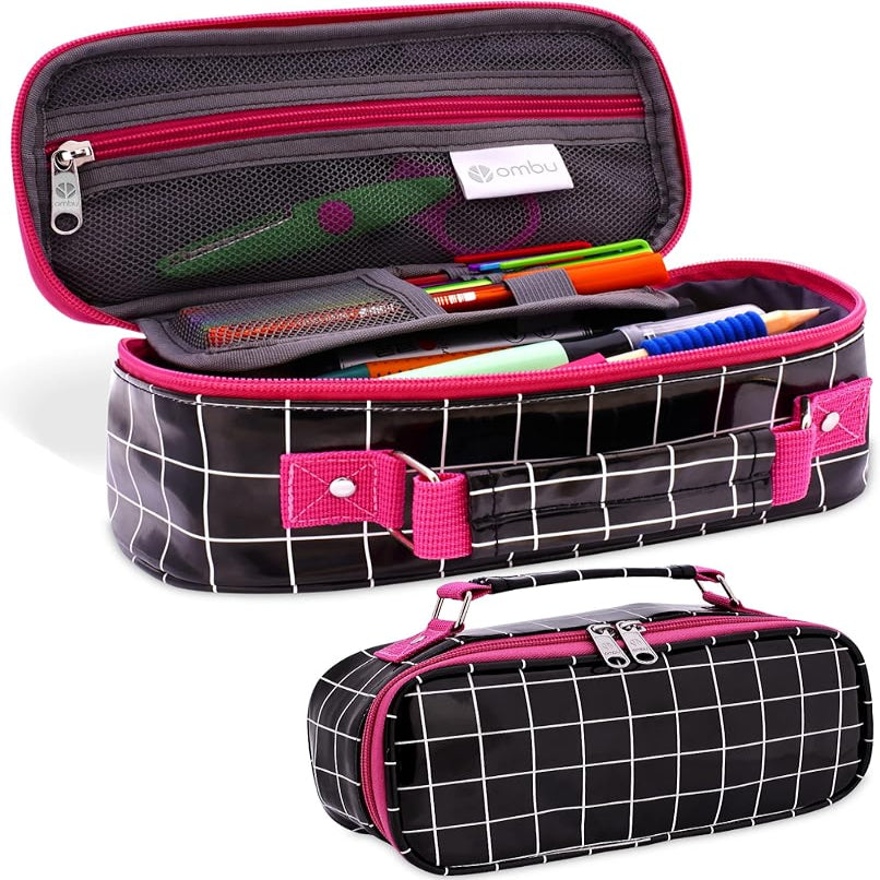 Big Capacity Pencil Case Black, with Zipper