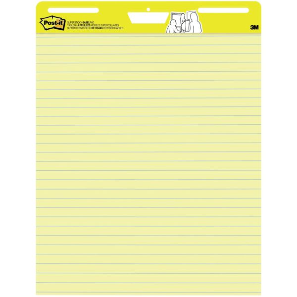 Self-Stick Wall Pad, 25 X 30, Yellow Ruled, 30 Sheets, Each
