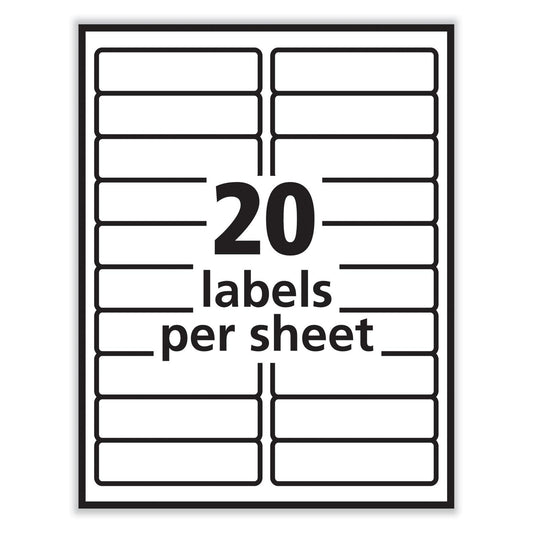 White Labels 20 on a page 100 Sheets/Box