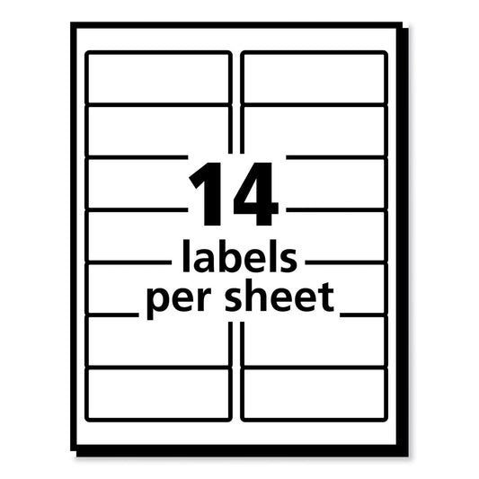 White Labels 14 on a page 25 Sheets/Box
