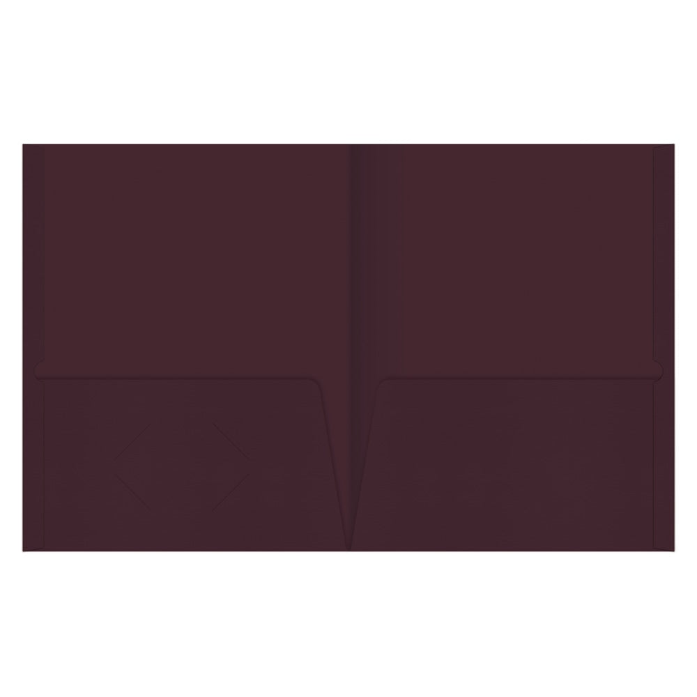2-Pocket Paper Folders, Burgundy, Pack Of 25