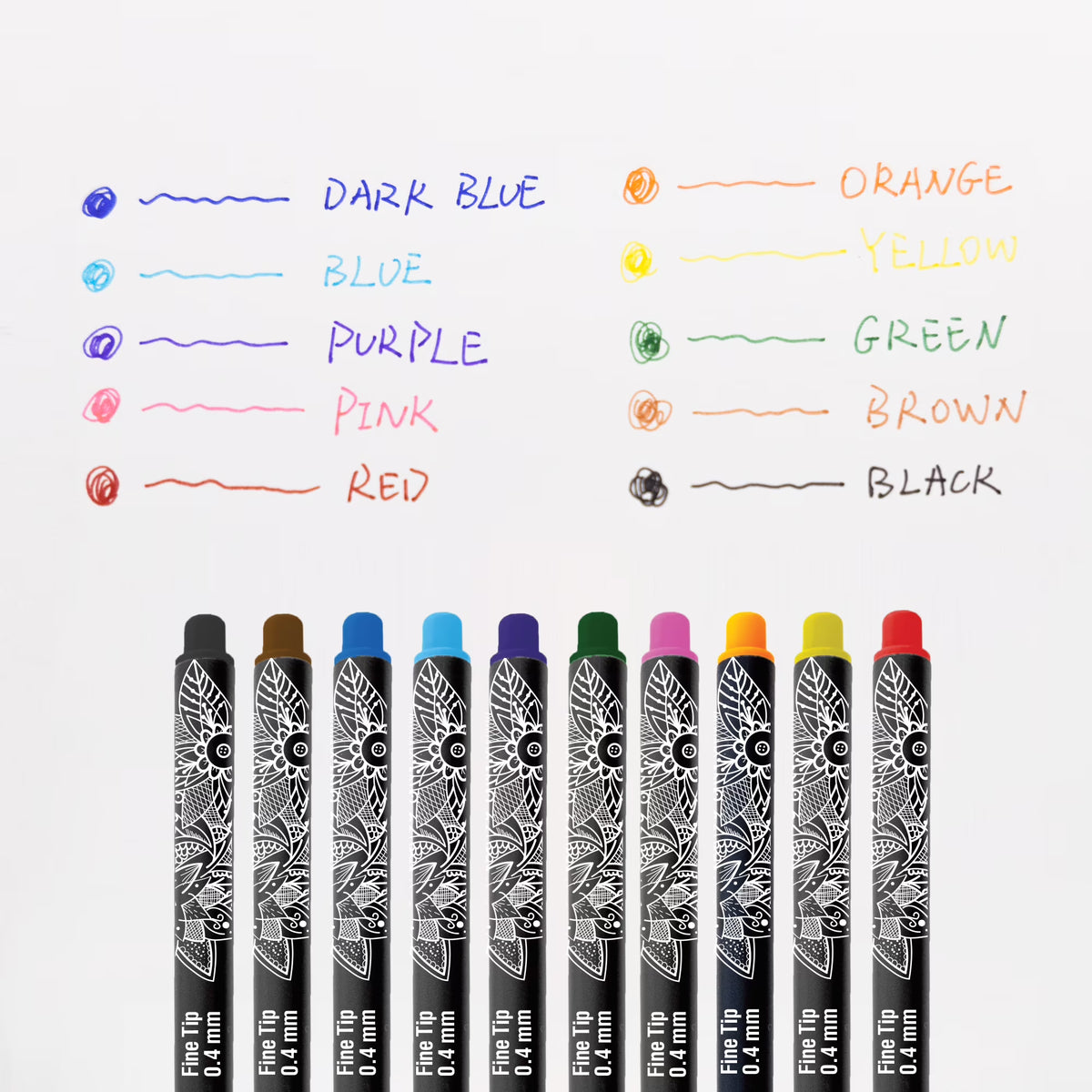 Skylar Color 10 Color Skylar 0.4 mm Fineliner Pen – King Stationary Inc