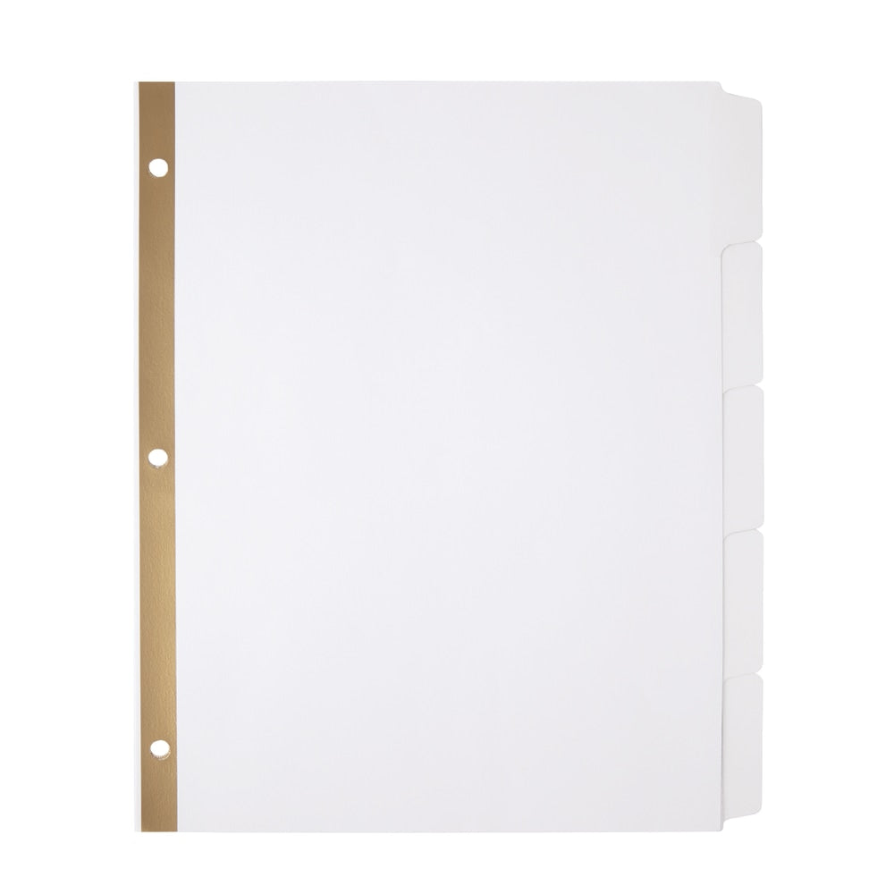 Erasable Big Tab Dividers, 5-Tab, White