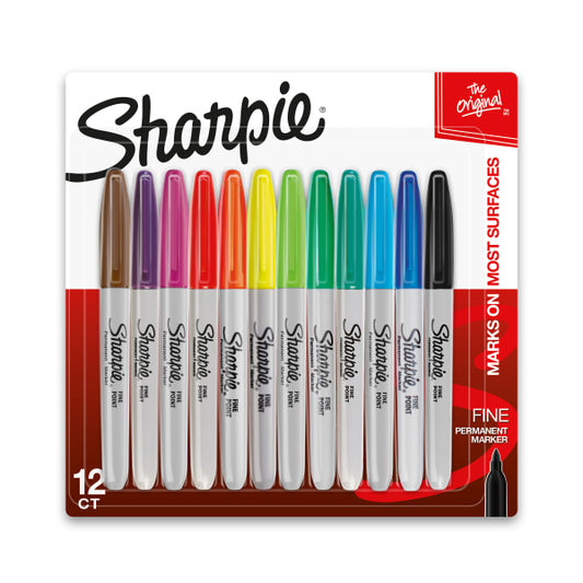 Sharpie Fine Point Permanent Marker Assorted Color 12 Pack