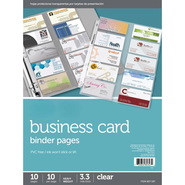 Business Card Holder Pages 10/Pack