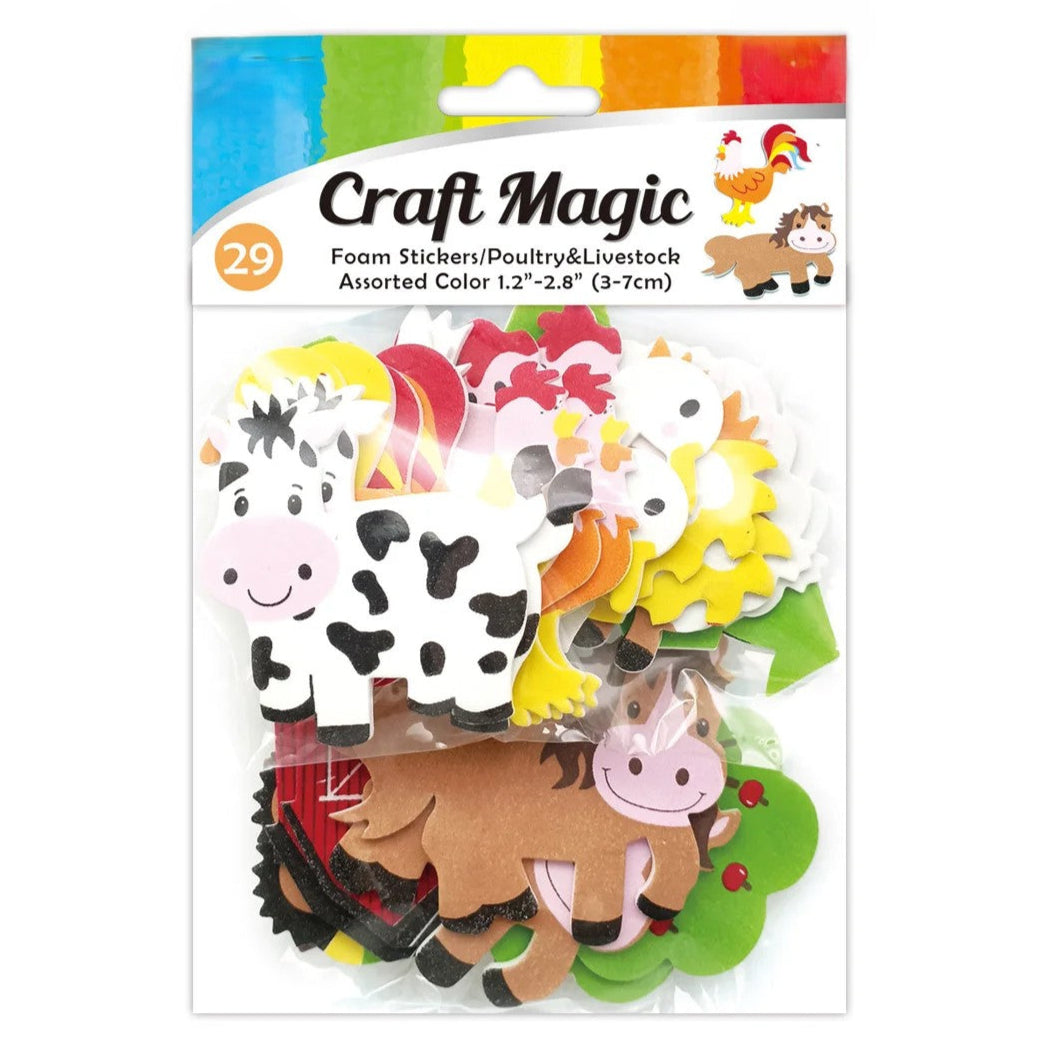 Foam Farm Animal sticker 29ct.