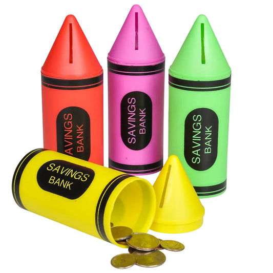 6" Crayon Bank, 12pcs, Color Vary