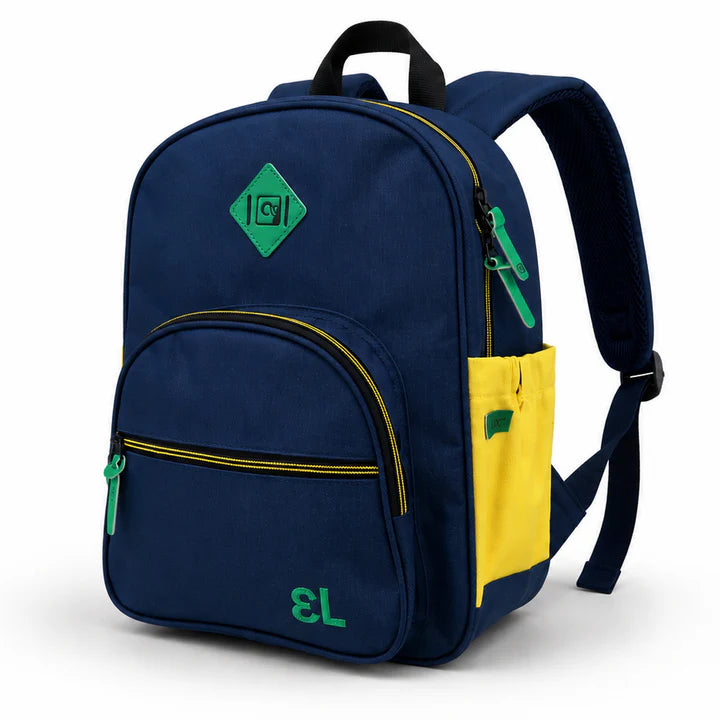 14" Navy / Yellow / Green Backpack