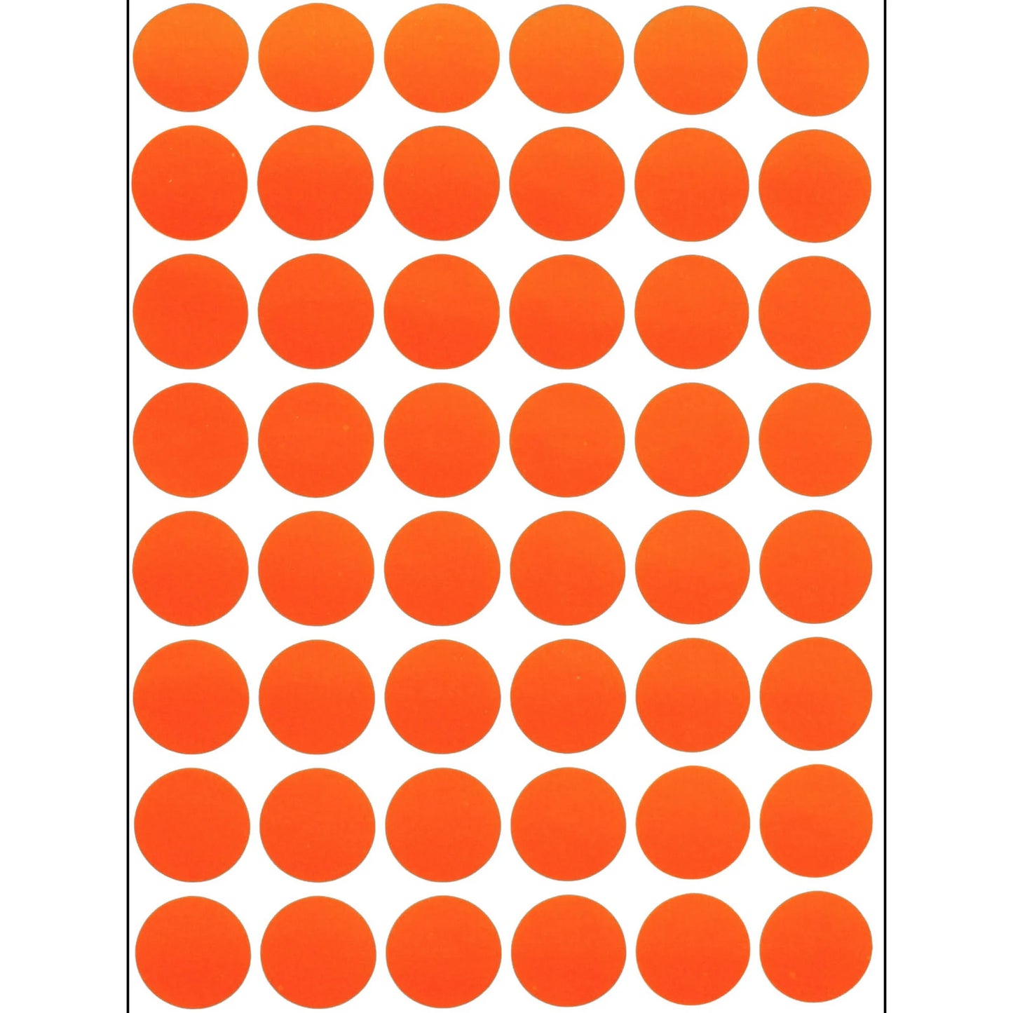 Color Coding Labels 19mm 3/4" Orange 32 sheets/pk  1,536 Stickers