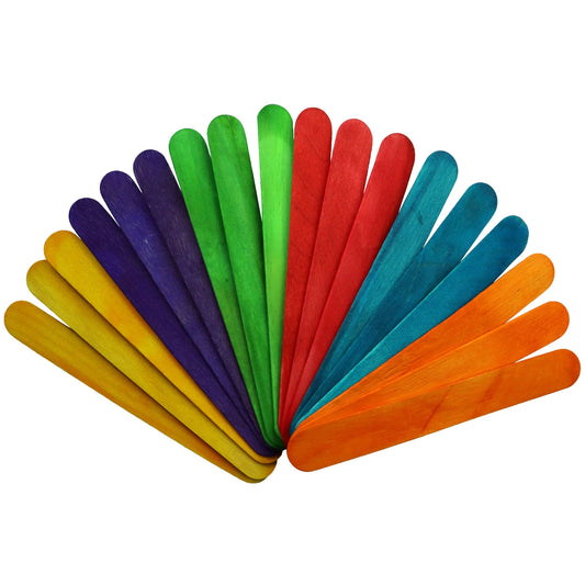 Jumbo Craft Sticks-Colored 7.875''X.8'' 18/Pkg