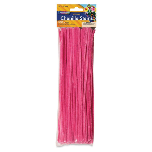 Pipe Cleaner (Chenille Stems) 12" X 6 100 Pieces Pink